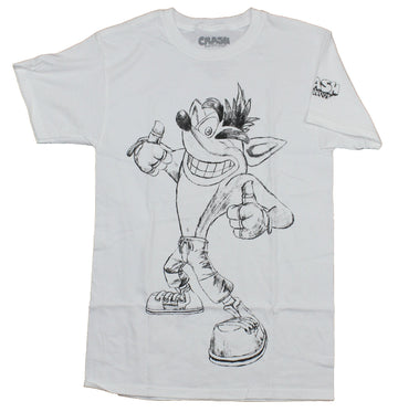 Crash Bandicoot Mens T-Shirt - Sketched Pointing to self Image