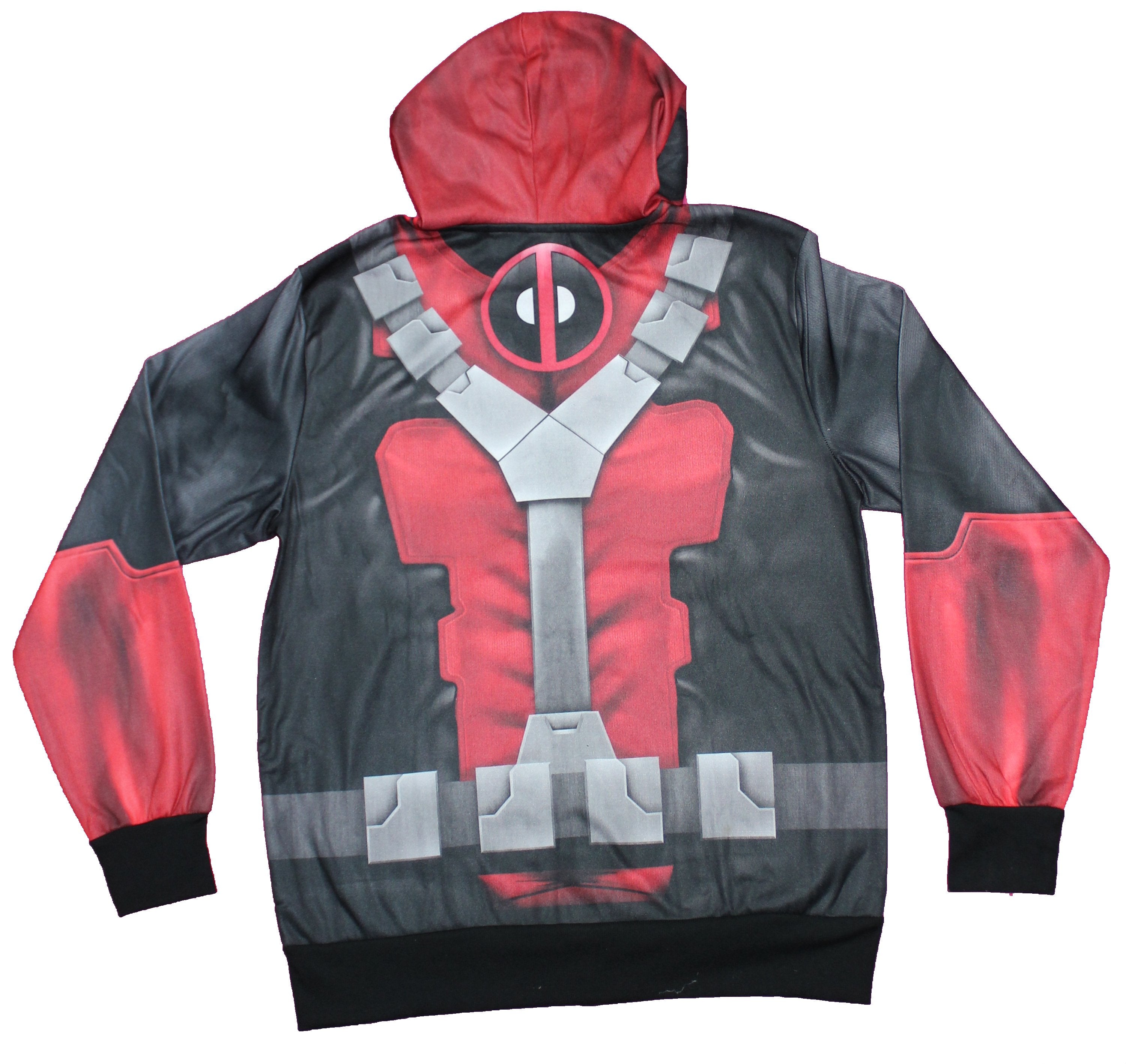 Deadpool  Mens Zip Up Hoodie - Classic Costume Sublimated Allover Image