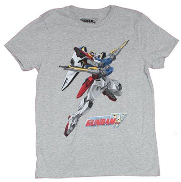 Mobile Suit Gundam Wing Mens T-Shirt - Mech over Logo Image