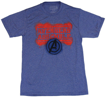 The Avengers Moisture Wicking Mens T-Shirt - Assemble Sprayed Stencil Image