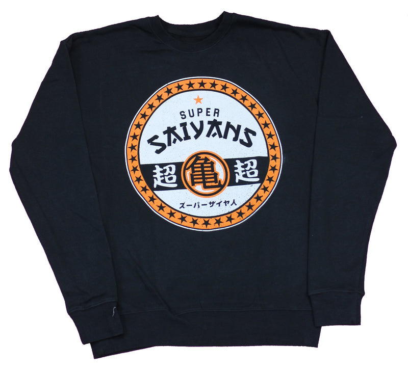 Dragon Ball Z Mens Crew Sweatshirt- Super Saiyans Circle Logo Image