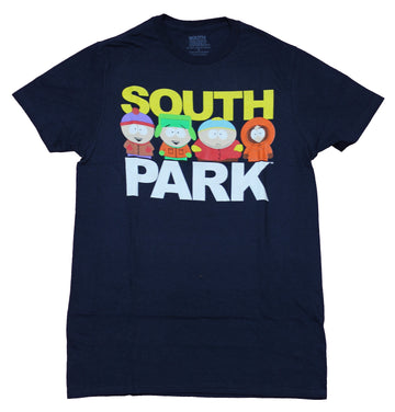 South Park Mens T-Shirt - Characters in Between Logo