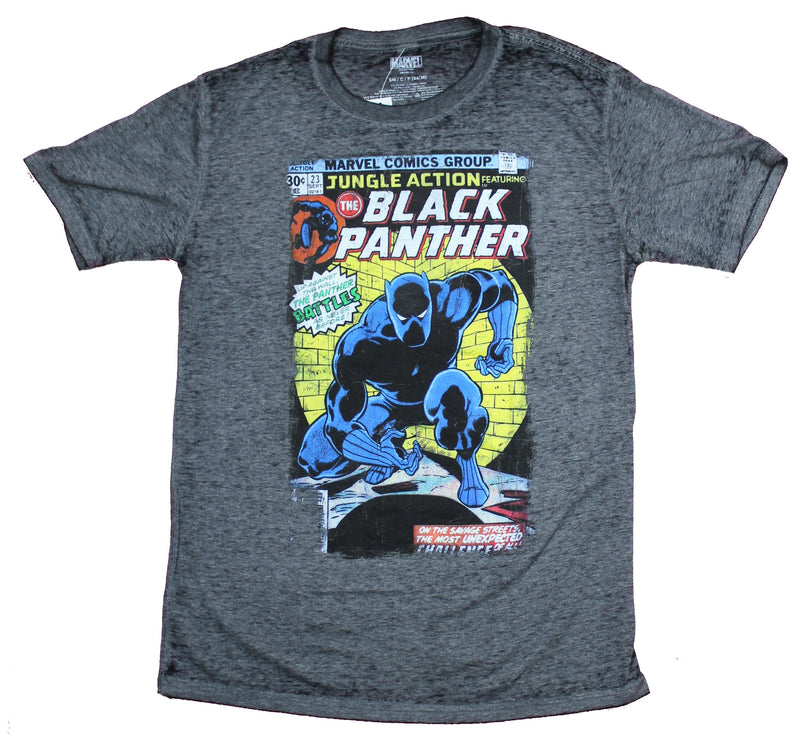 Black Panther Mens T-Shirt - Jungle Action 23 Cover Retro Image - Inmyparentsbasement.com