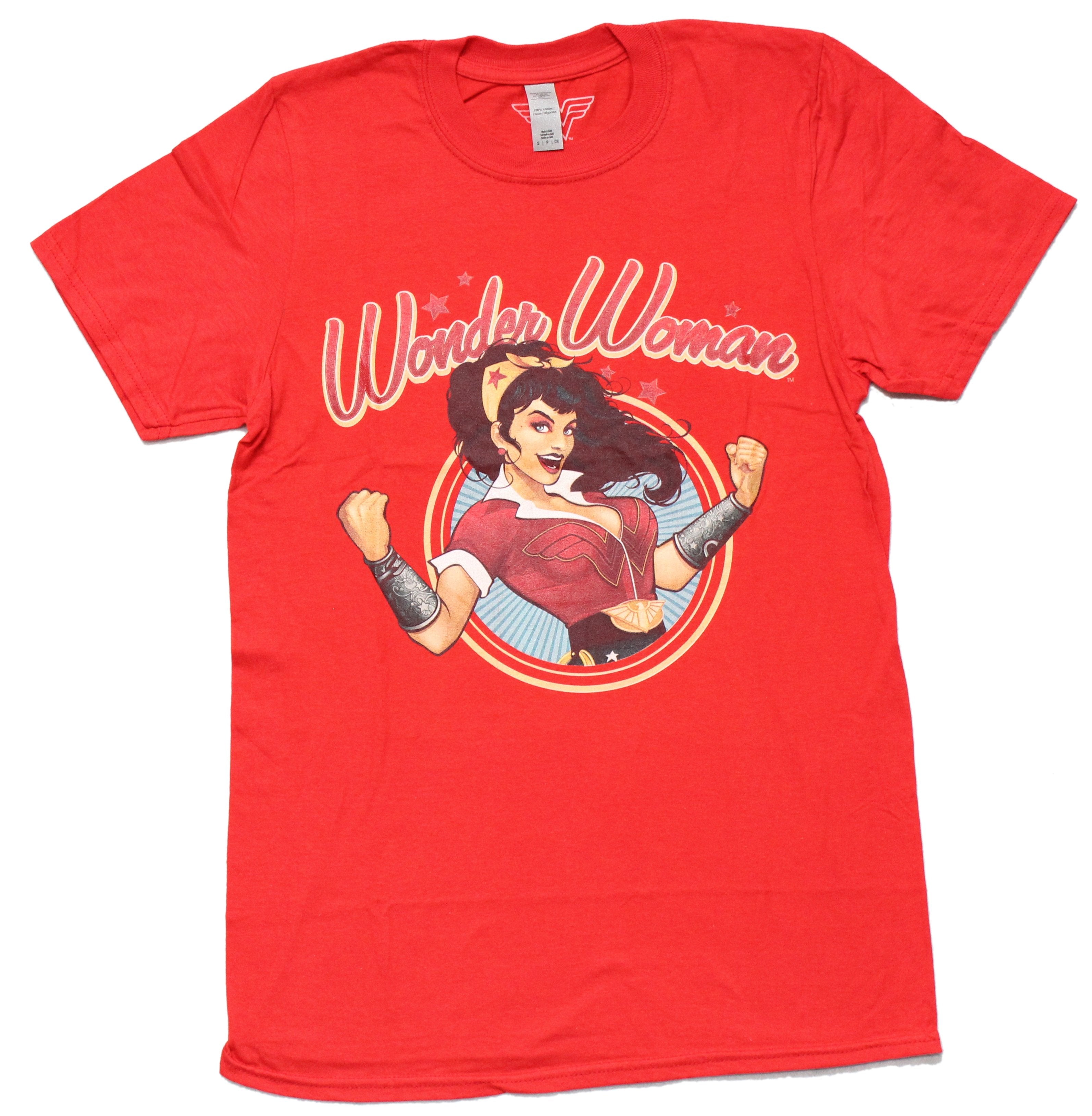 Wonder Woman Mens T-Shirt - Bombshell Pose In Circle