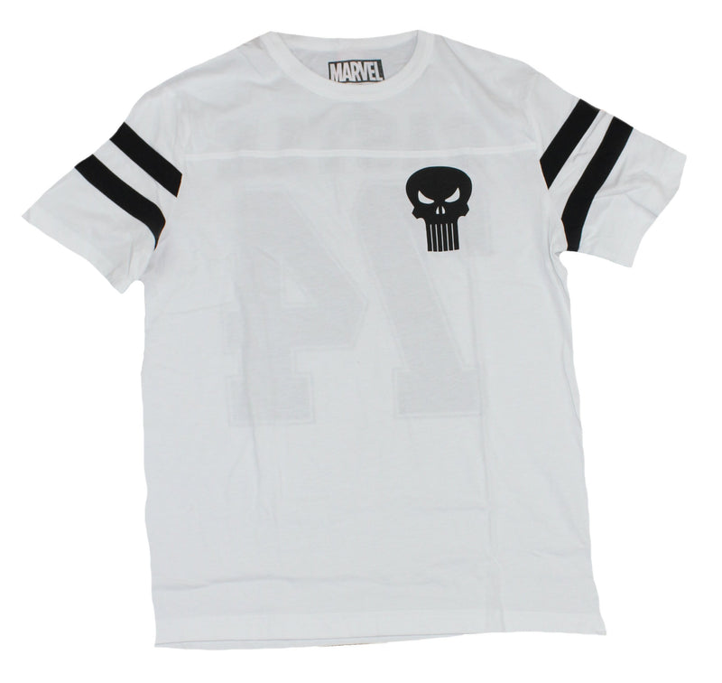 The Punisher (Marvel Comcis) Yoke Mens T-Shirt - Lapel Fron Castle 74 Back Image