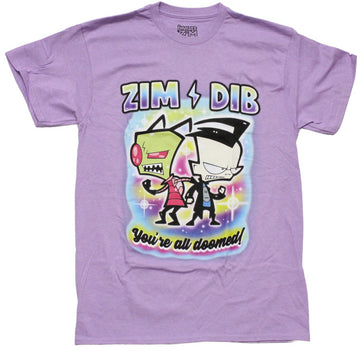 Invader Zim Mens T-Shirt -  Zim Dib "You're all doomed!"
