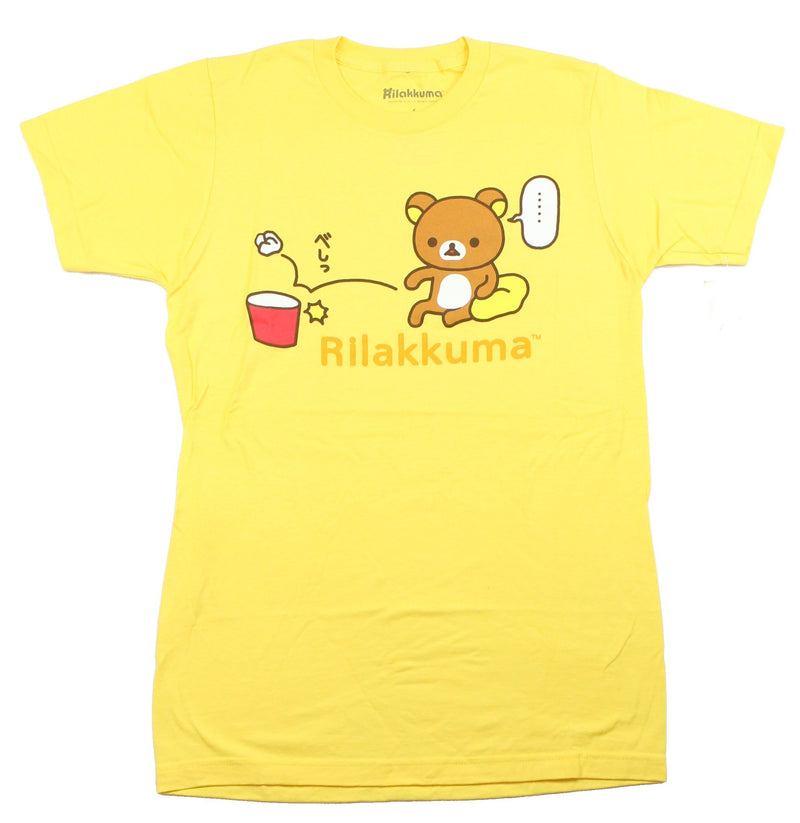 Rilakkuma Mens T-Shirt - Bear Trash Can Missing Frustration Image