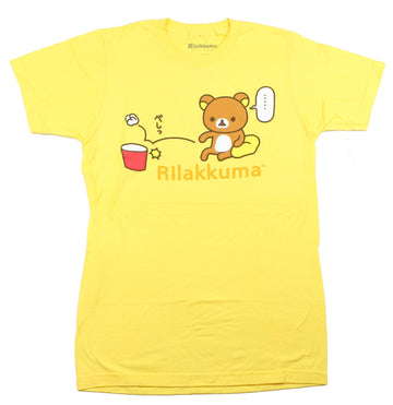 Rilakkuma Mens T-Shirt - Bear Trash Can Missing Frustration Image