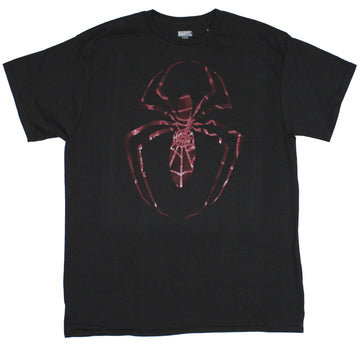 Spider-man (Marvel) Mens T-Shirt - Web Filled Red Spider Logo Image