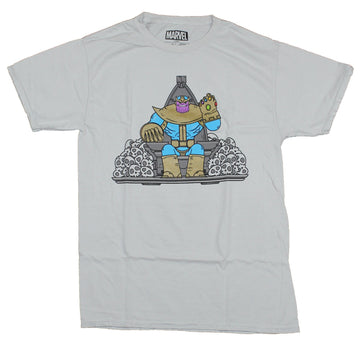 Thanos Marvel Mens T-Shirt -  Cartoony Thanos on  Infinity War Throne Image