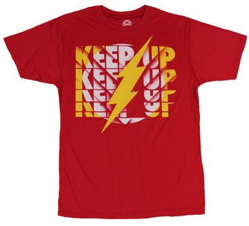 Flash (DC Comics) Mens Moisture Wicking  T-Shirt - Keep  Up Bolt Image