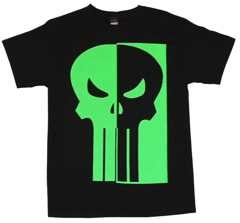 The Punisher (Marvel Comics)  Mens T-Shirt - Green&Black Glow in the Dark Logo - Inmyparentsbasement.com
