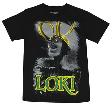 Thor (Marvel Comics) Mens T-Shirt - Giant Evil Loki Portrait