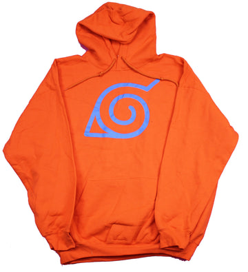 Naruto Shippuden Mens Pullover Hoodie  -Village in the Hidden Leaf Symbol