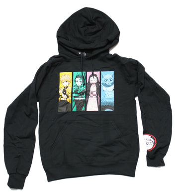 Demon Slayer Kimetsu no Yaiba 4 Panel Hoodie ft Nezuko, Inosuke, Tanjiro, & Zenitsu