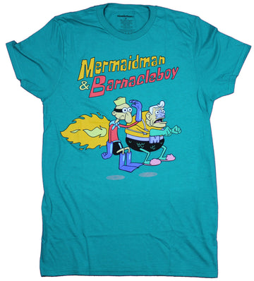 SpongeBob Squarepants Mens T-Shirt  - Mermaidman & Barnacle Boy Duo Image