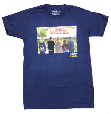 Schitt's Creek Mens T-Shirt - Group Staring At Rosebud Motel Photo Image