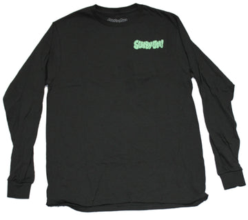 Scooby Doo Mens Long Sleeve T-Shirt - Lapel Logo Eyes Back