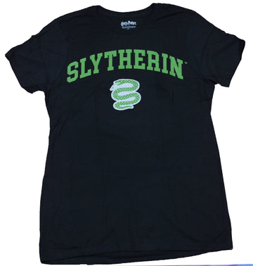 Harry Potter Mens T-Shirt  -  Slytherin Snake Front Big Snake Black