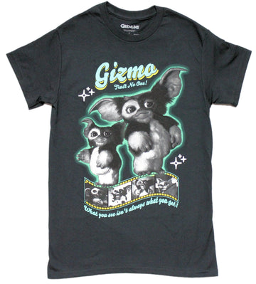 Gremlins Mens T-shirt Gizmo & Trust No One! Above Film Strip