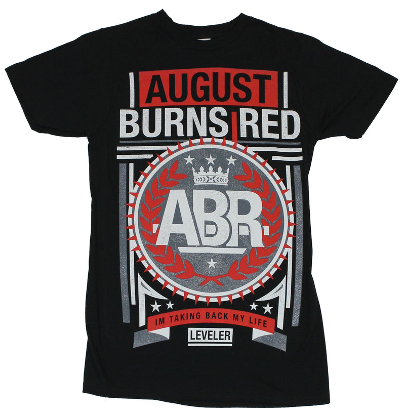 August Burns Red Mens T-Shirt - Leveler "I'm Taking Back My Life" Red Gray Crest - Inmyparentsbasement.com