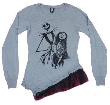 Nightmare Before Christmas Girls Juniors Sweater- Jack & Sally Meant to Be