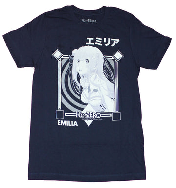 Re Zero Mens T-Shirt - Emilia White Spiraled Portrait Image