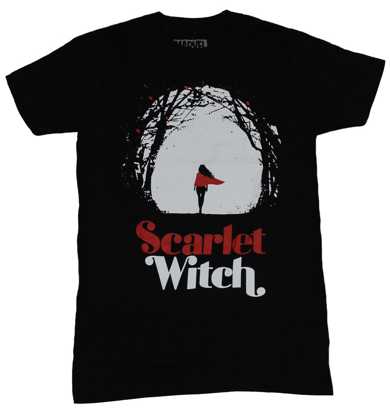 Scarlet Witch Mens T-Shirt - Walking Away Moon Set Forest Image - Inmyparentsbasement.com