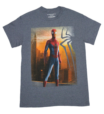 Spider-man Mens T-Shirt - Cityscape Standing Spidey