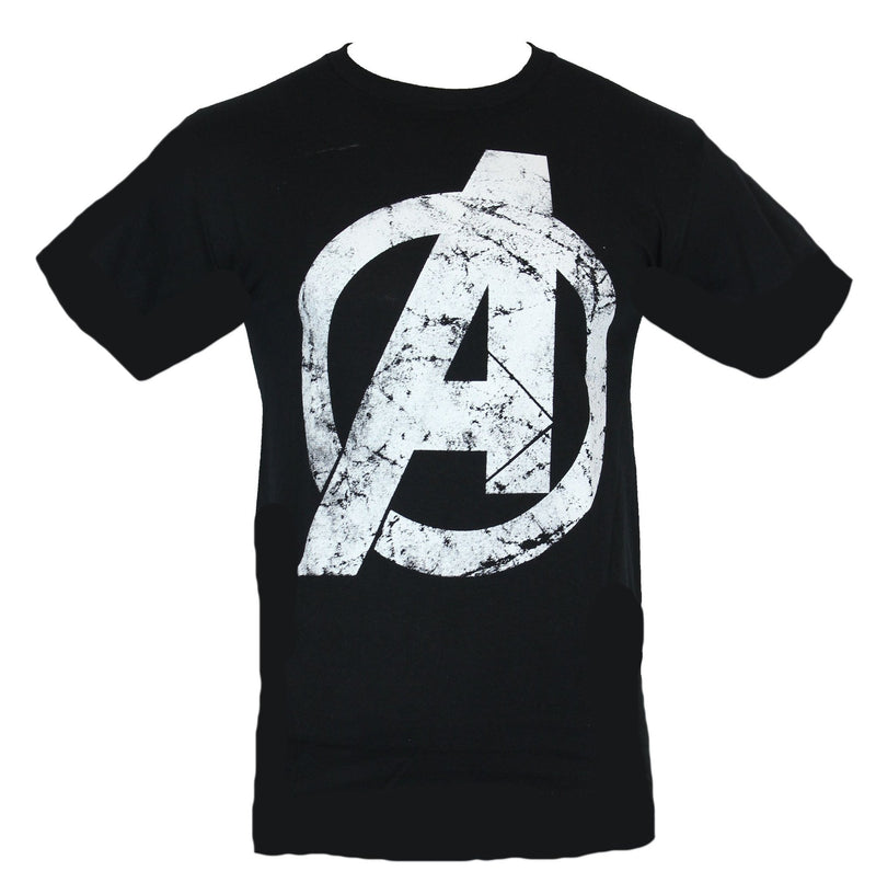 The Avengers (Marvel Comics) Mens T-Shirt - Distressed White A Logo