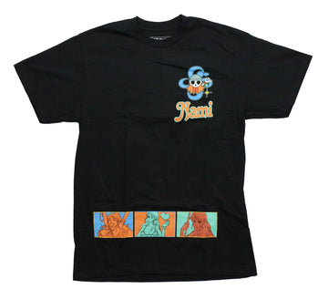 One Piece Mens T-Shirt - Lapel Nami Logo Lapel Back with Written Forecast