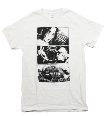 Attack on Titan Mens T-Shirt - Season 3 Panel Black & White Characters