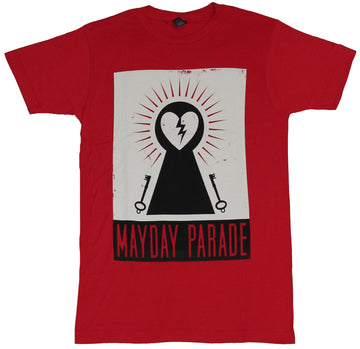 Mayday Parade Mens T-Shirt - Beaming Broken Heart in a Keyhole Image