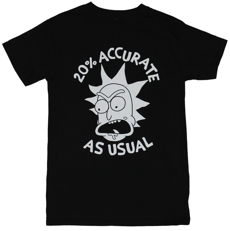 Rick & Morty Mens T-Shirt - 20 Percent Accurate As Usually Rick Face Image - Inmyparentsbasement.com
