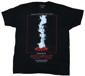 Supernatural Mens  T-Shirt - To Hell And Back Smokey Face Box