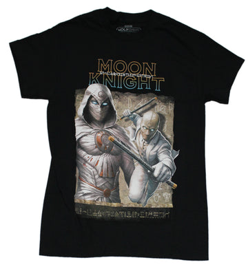 Moon Knight Mens T-Shirt - Iterations of Knight Under Logo