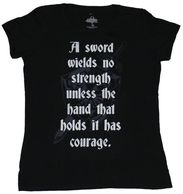 Legend of Zelda Girls Juniors T-Shirt - Sword Wields No Strength Unless Courage