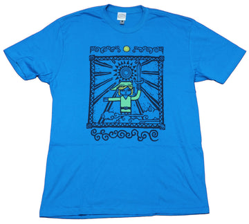 Legend of Zelda Mens T-Shirt  -  Wood Cut Styled Link Sun Image