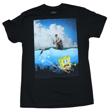 Spongebob Squarepants  Mens T-Shirt - Bob Caught By Fisherman