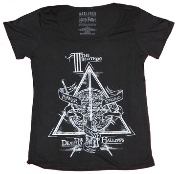 Harry Potter Girls Juniors T-Shirt - Three Brothers Deathly Hallows Image