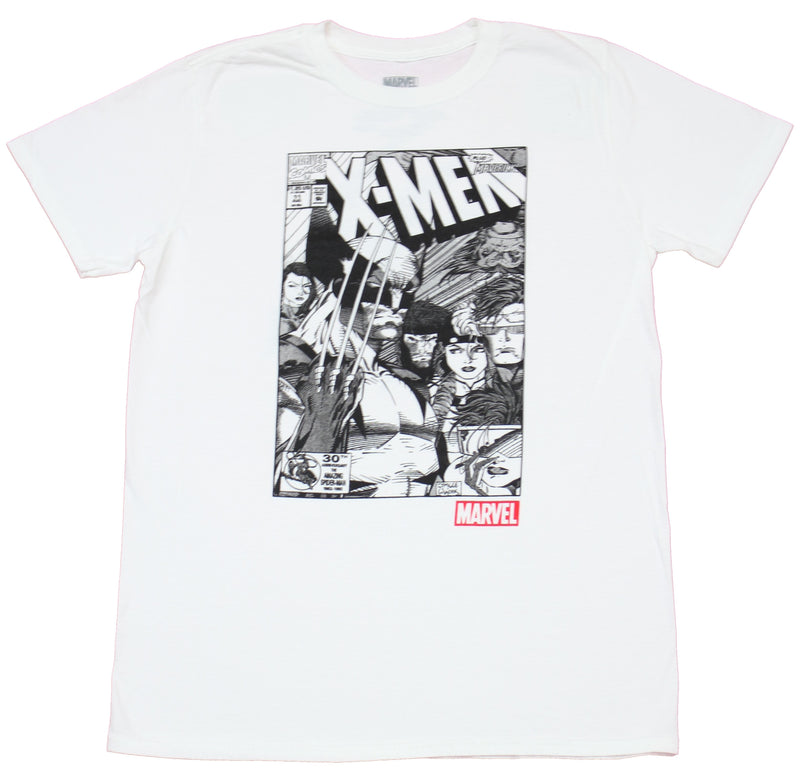 X-Men Mens T-Shirt - Issue 11 Wolverine Jim Lee B & W Cover Image