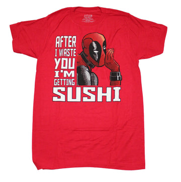 Deadpool Mens T-Shirt - After I waste you Sushi