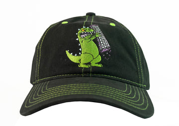 Nickelodeon Rugrats Reptar Dad Hat Buckle Baseball Cap W/ Green Stitching
