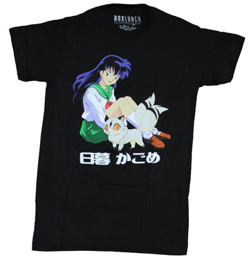 Inuyasha Mens T-Shirt - Kagome Higurashi W Cat Over Kanji