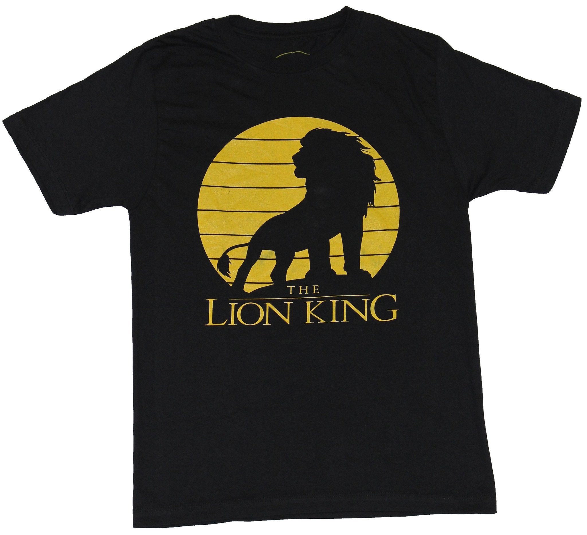 The Lion King Mens T-Shirt - Yellow Silhouette King Simba Image