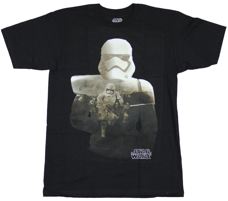 Star Wars Force Awakens Mens T-Shirt - Stormtrooper Action Filled Silhouette - Inmyparentsbasement.com