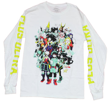 My Hero Academia Mens Long Sleeve T-Shirt -  Giant Group Kanji Sleeves