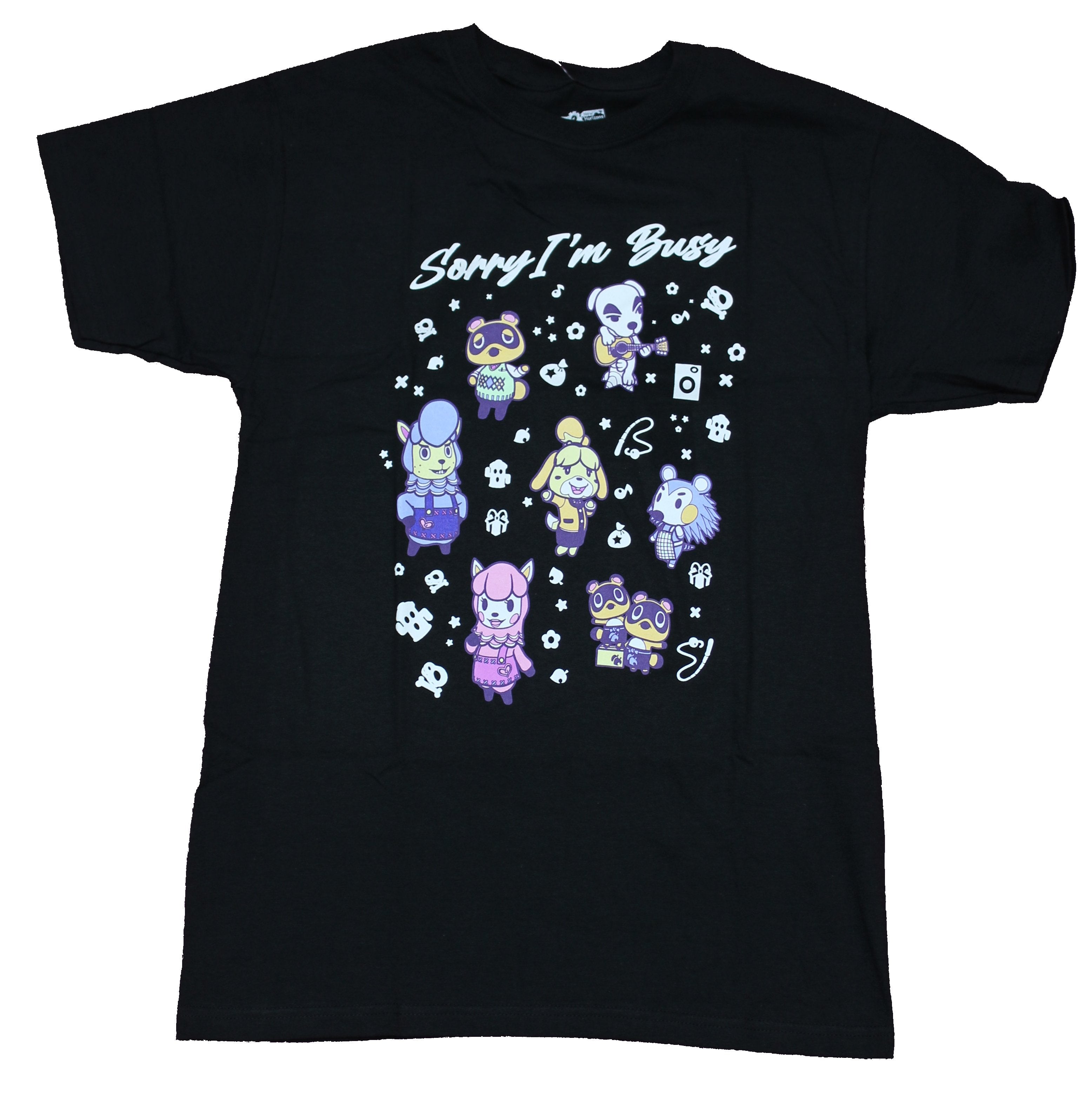 Animal Crossing Girls Juniors T-Shirt - Sorry I'm Busy Characters Allo
