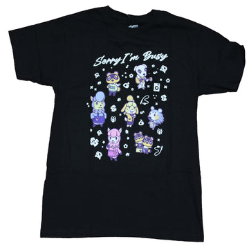 Animal Crossing Girls Juniors T-Shirt - Sorry I'm Busy Characters Allover