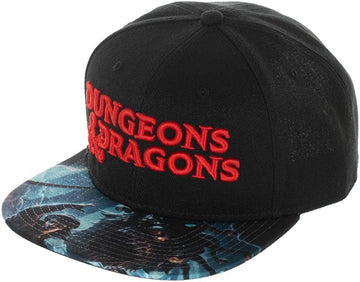 Dungeons and Dragons Classic Logo Men's Black FLATBILL Snapback Hat
